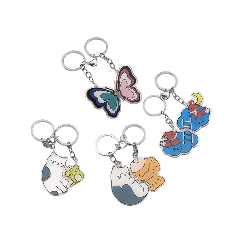 Aimant porte-clés acrylique époxy pour couple d'anime