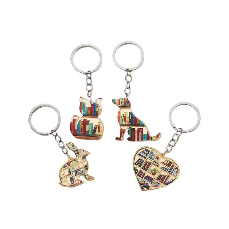 Porte-clés en acrylique double face de dessin animé