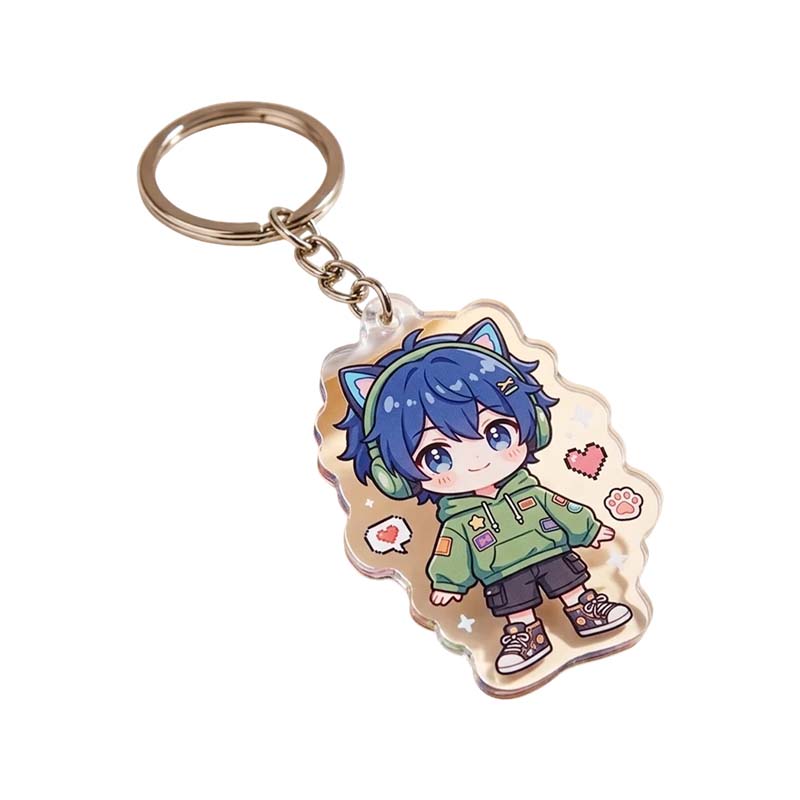 Porte-clés acrylique à impression UV pour dessin animé animé