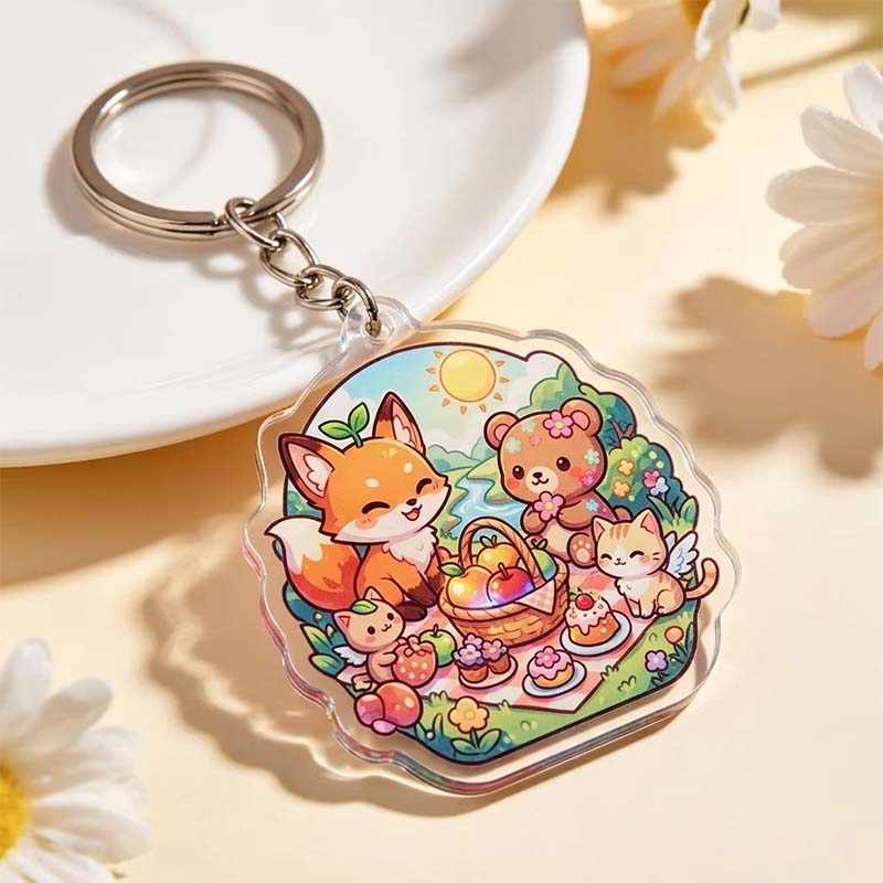 Porte-clés acrylique époxy Anime Shaker