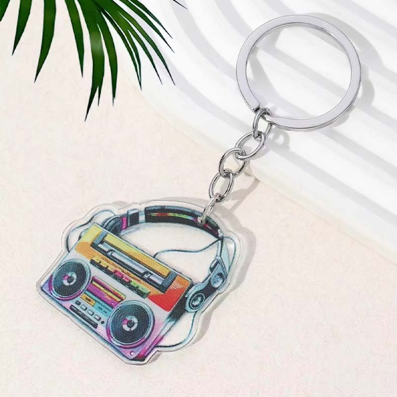 Porte-clés en caoutchouc avec lettres en PVC de dessin animé