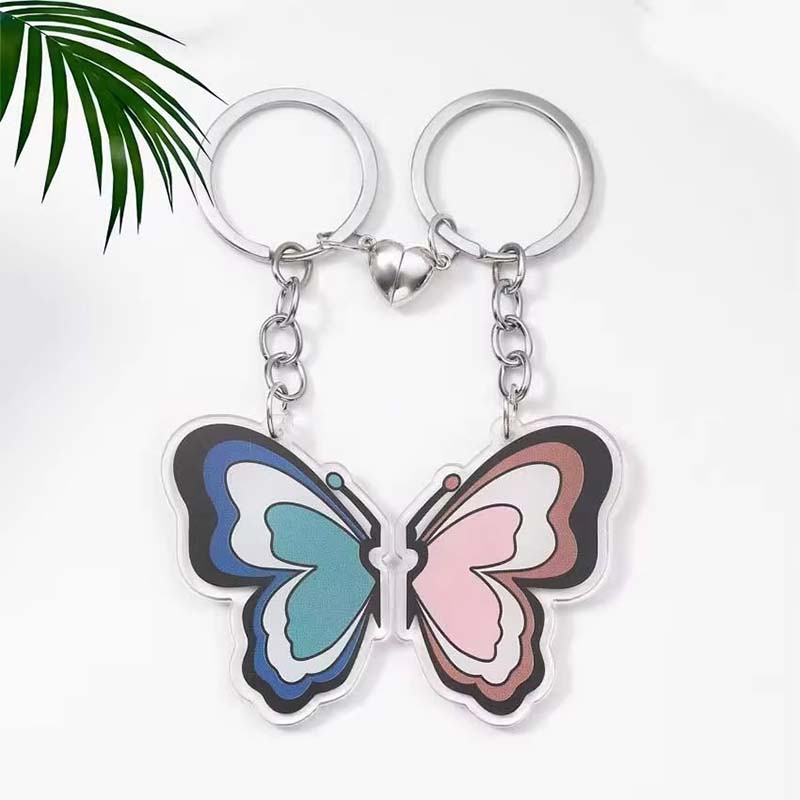 Aimant porte-clés acrylique époxy pour couple d'anime