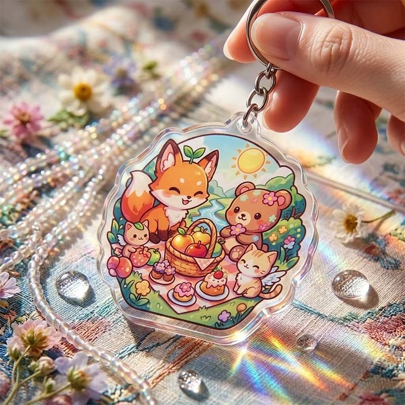 Porte-clés acrylique époxy Anime Shaker