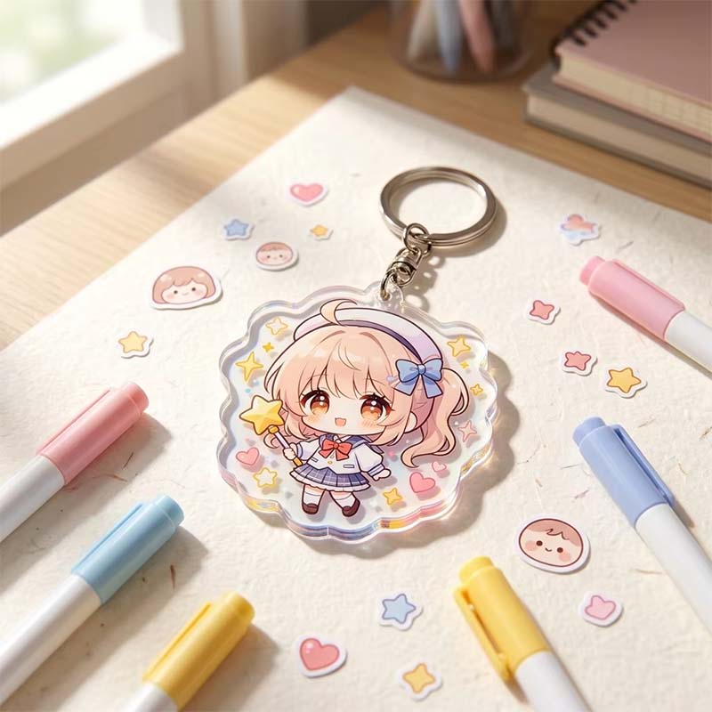 Porte-clés en acrylique léger et imperméable pour impression numérique