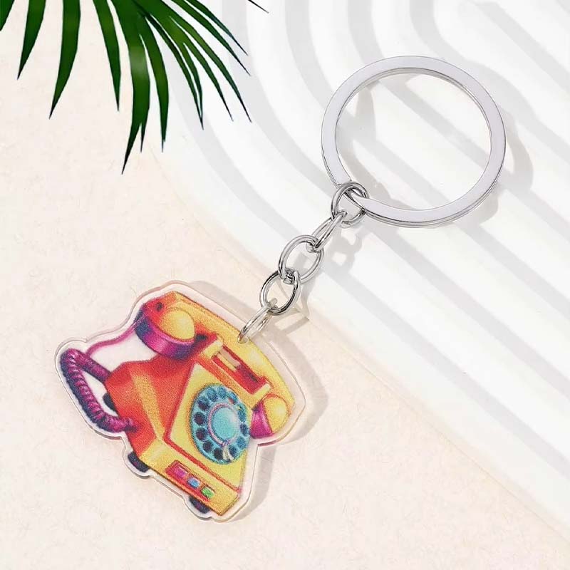 Porte-clés en caoutchouc avec lettres en PVC de dessin animé