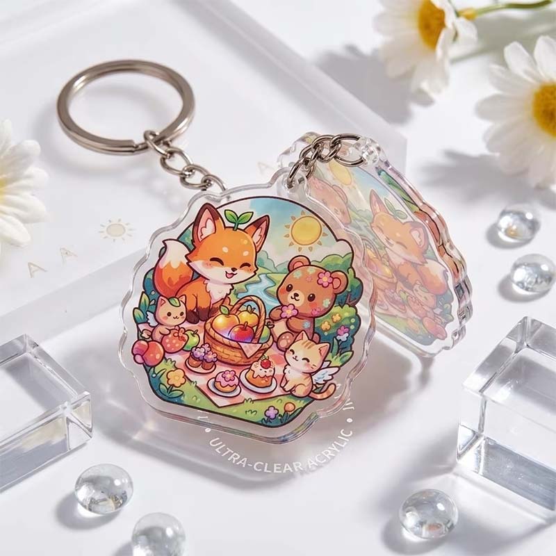 Porte-clés acrylique époxy Anime Shaker