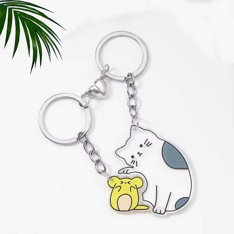 Aimant porte-clés acrylique époxy pour couple d'anime
