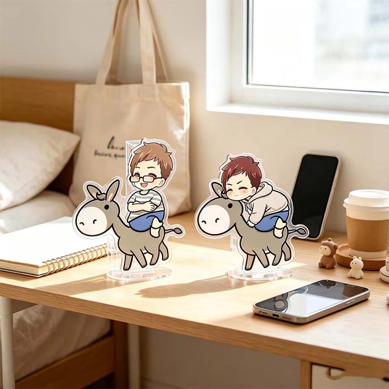 Présentoir de bureau en acrylique personnalisé avec support en acrylique transparent pour dessin animé