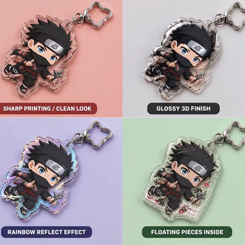 Porte-clés acrylique personnalisé Ninja Anime Pendentif époxy double face