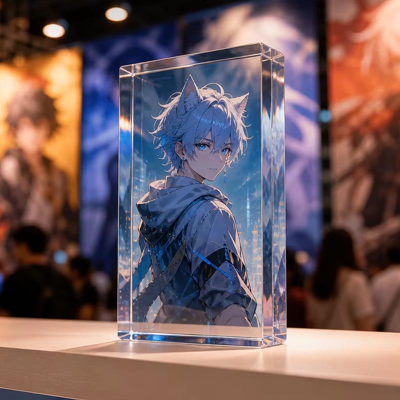 Figurine Chibi de collection en acrylique 3D avec briques d'anime