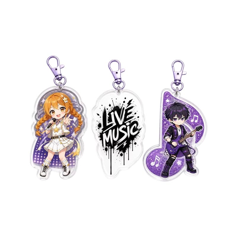 Porte-clés en acrylique holographique personnalisé Rainbow Shimmer Epoxy Charm