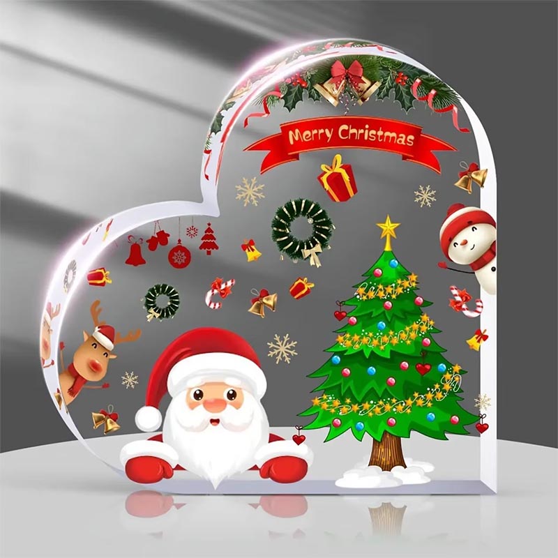 Décoration en forme de cœur en acrylique thermoformé de qualité supérieure avec logo personnalisé